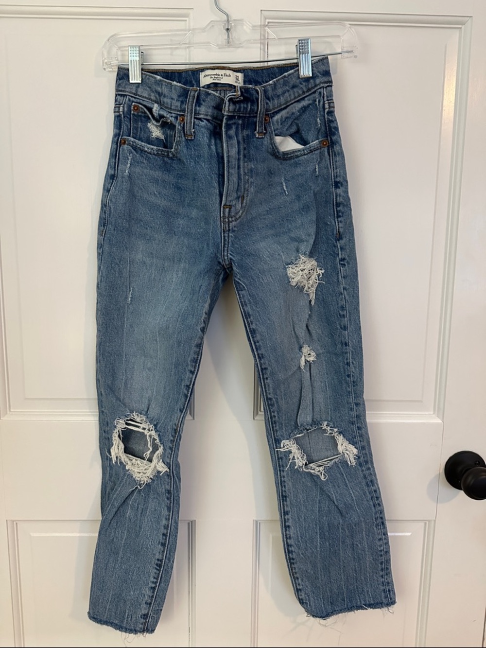 Abercrombie & Fitch Distressed Light Blue Boyfriend Jeans